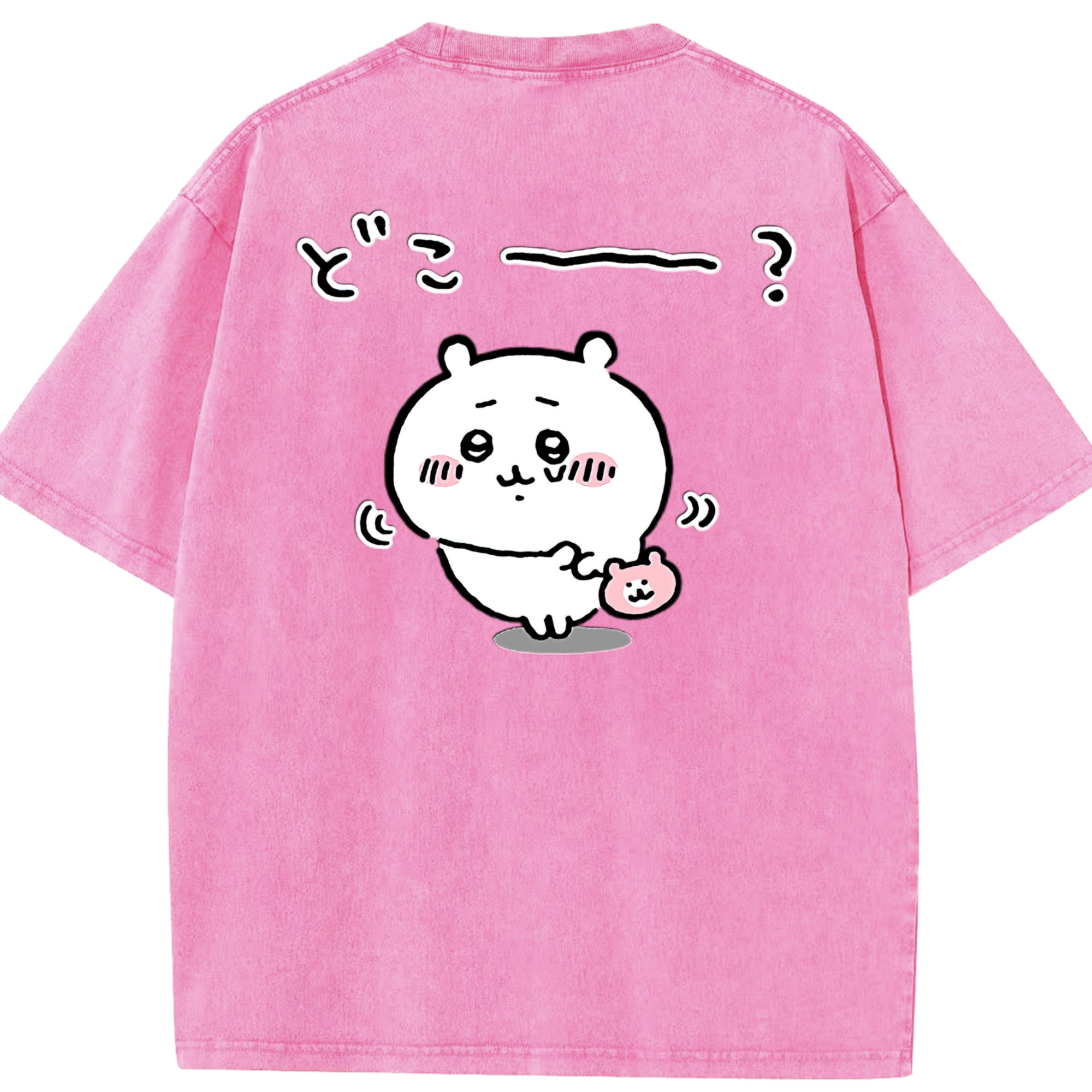 （画像用） ちいかわ ちいかわ Chii-kawa chiikawa 綿100% ヴィンテージ風 半袖Tシャツ（背面プリント）